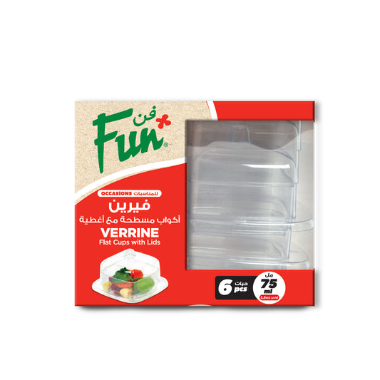 Fun Verrine Square Flat Cups with Lids 75ml [6pcs x 1pkt]