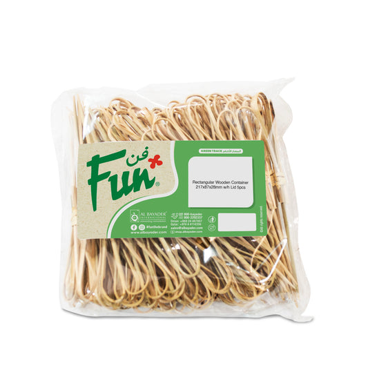 Fun® Bamboo Natural Color Picks 12cm  -Heart Shape [100pcs x 1pkt]