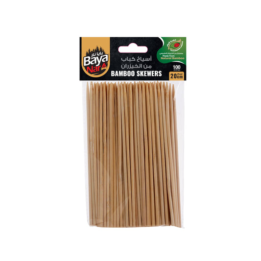 Baya Nar® Bamboo Kebab Skewers 20cm [100pcs x 1pkt]