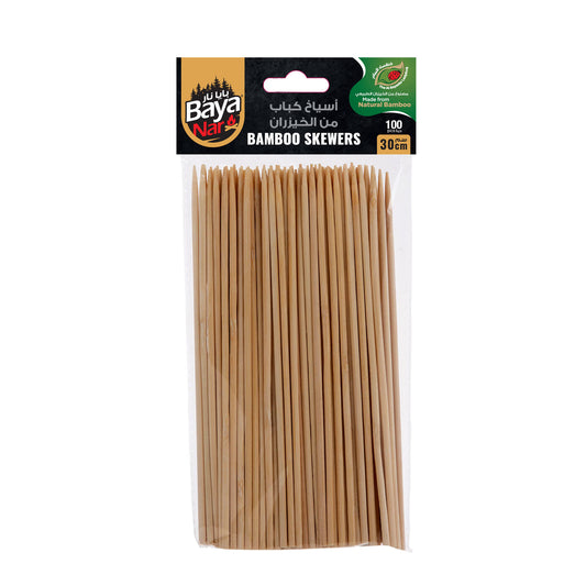 Baya Nar® Bamboo Kebab Skewers 30cm [100pcs X 25pkts]