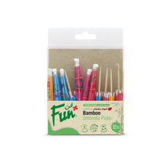 Fun Bamboo Assorted Colours Parasol Picks [12pcs x 1pkt]