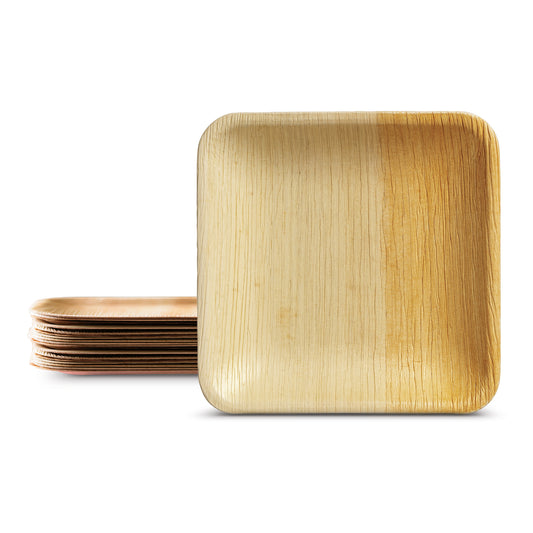 Fun® Palm Bio Leaf Square Plates 8x8in [10pcs x 1pkt]