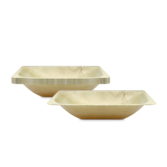 Fun® Wooden Square Bowls poplar 6.5in [10pcs x 1pkt]