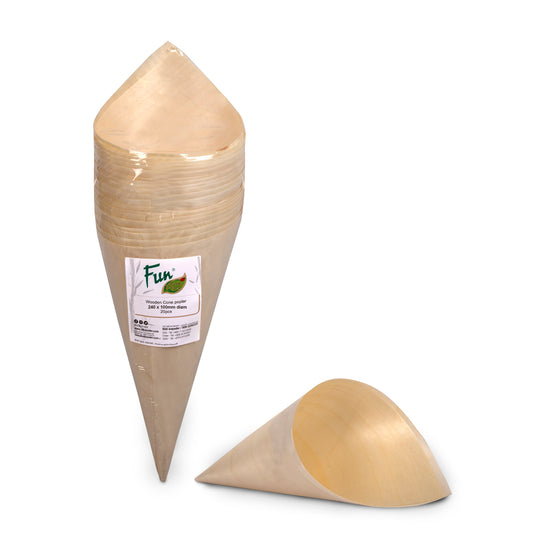 Fun® Wooden Cones Poplar 240 x 100mm [20pcs x 1pkts]