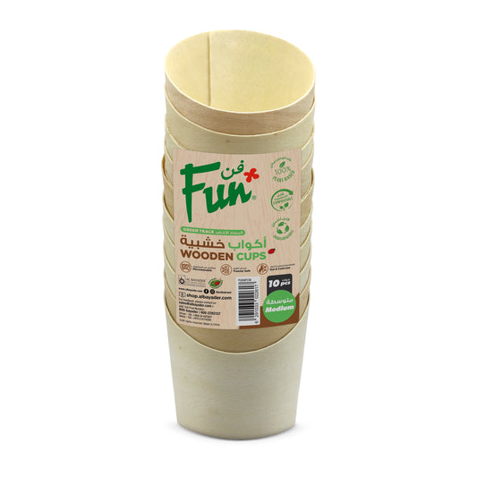 Fun® Wooden Medium Fries Cups Poplar [10pcs x 1pkt]
