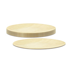 Fun Wooden Round Plates Ø5.6in [10pcs x 1pkt]