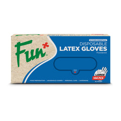 Fun Disposable Latex White Gloves [100pcs x 1pkt]
