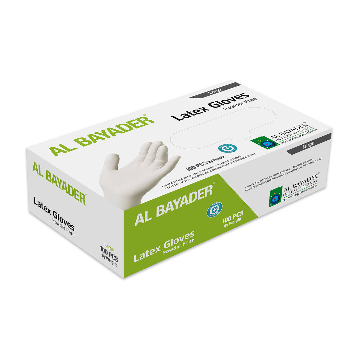 Powder Free Disposable Latex Gloves  - Large [P:100pcsx1pkt]