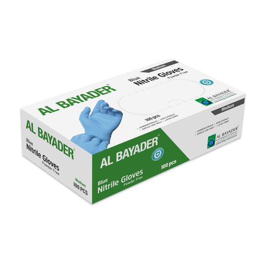Powder free disposable Nitrile gloves - Blue/Medium [P: 100pcs*1pkt]