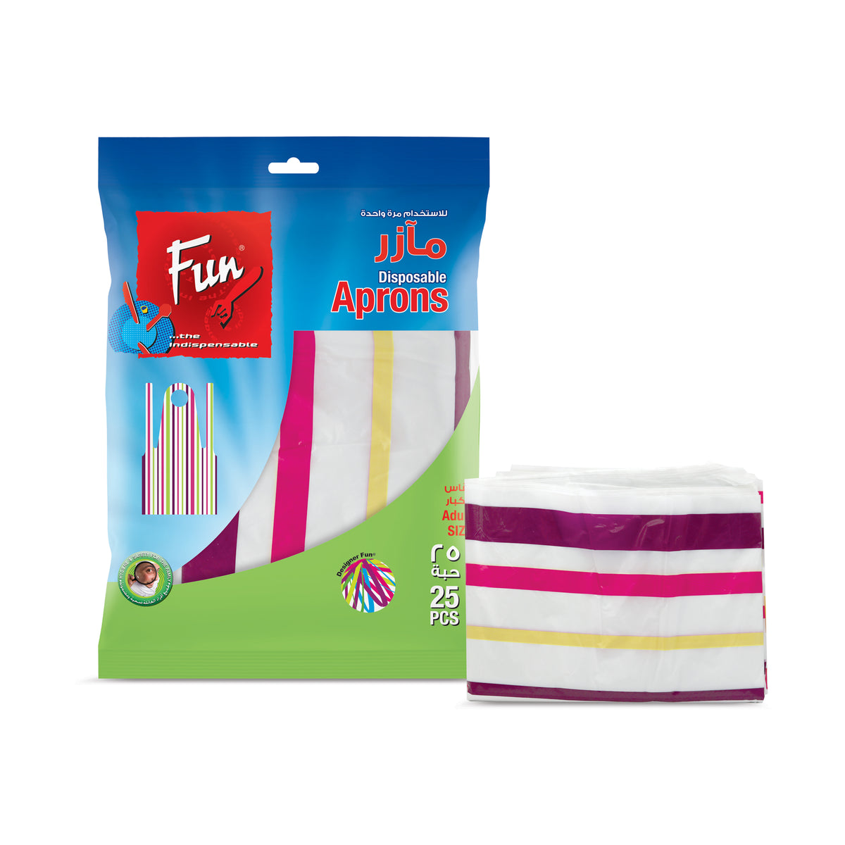 Fun® Disposable Printed Aprons for Adults 28x46cm [25pcs x 1pkt]