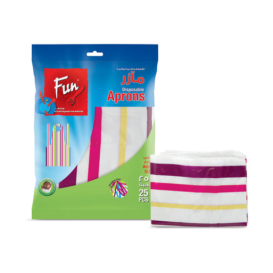 Fun® Disposable Printed Aprons for Adults 28x46cm [25pcs x 1pkt]
