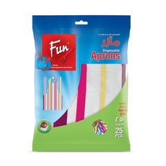 Fun® Disposable Printed Aprons for Adults 28x46cm [25pcs x 1pkt]