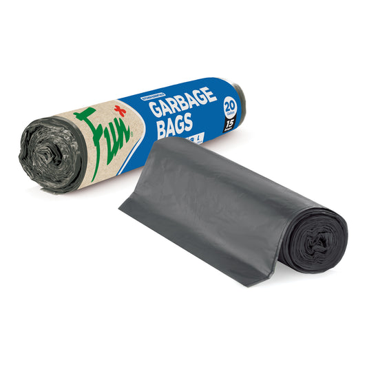Fun® Biodegradable Black Garbage Bags on roll 70x80cm [15rl x 1crt]