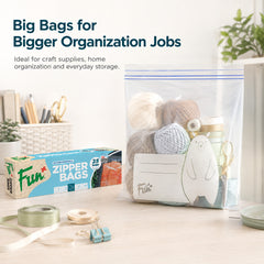 Fun Clear Zipper bags 27x28cm [25pcs x 1pkt]