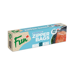 Fun® Clear Freezer Zipper bags 27x28cm [25pcs x 1pkt]