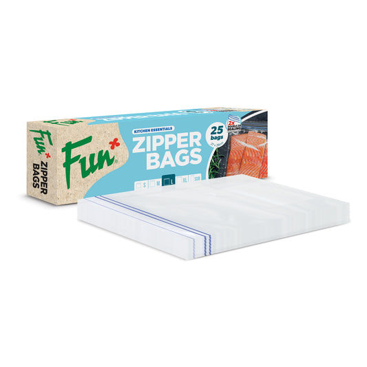 Fun® Clear Freezer Zipper bags 27x28cm [25pcs x 1pkt]