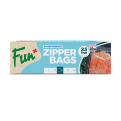 Fun® Clear Freezer Zipper bags 27x28cm [25pcs x 1pkt]