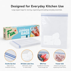Fun Clear Zipper bags 30x40cm [15pcs x 1pkt]