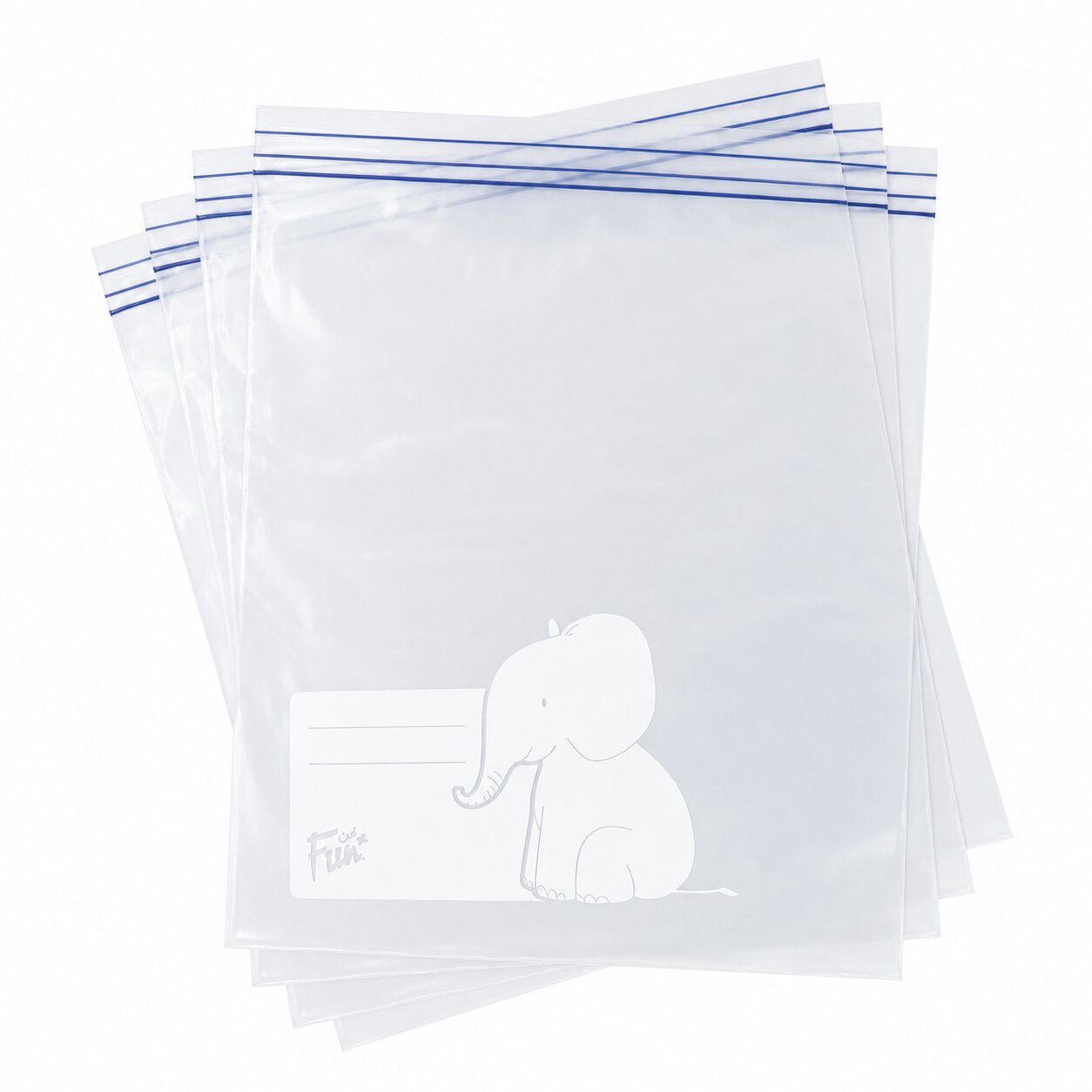 Fun Clear Zipper bags 30x40cm [15pcs x 1pkt]