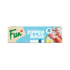 Fun® Clear Freezer Zipper bags 30x40cm [15pcs x 1pkt]