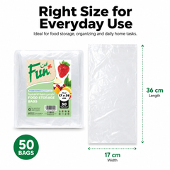 Fun Food Storage Bags 17X36cm [50pcs x 1pkt]
