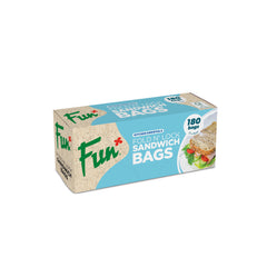 Fun® Fold N'Lock Clear Sandwich bags 17x15cm [180pcs x 1pkt]