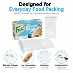 Fun Clear Zipper bags 11.7x27.5cm (P:25pcs*1pkt)