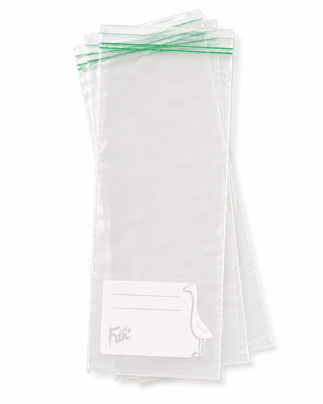 Fun Clear Zipper bags 11.7x27.5cm (P:25pcs*1pkt)
