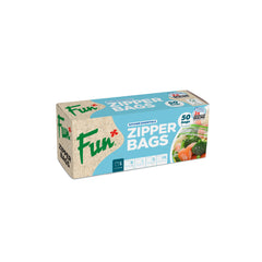 Fun® Clear Zipper bags 17x17.5cm [50pcs x 1pkt]