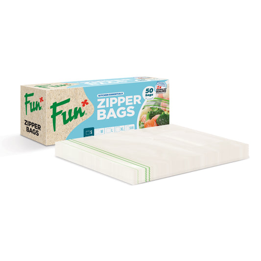 Fun® Clear Zipper bags 17x17.5cm [50pcs x 1pkt]