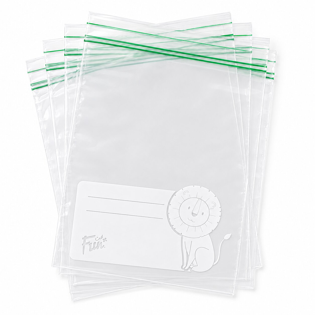 Fun Clear Zipper bags 18.3x23.5cm [50pcs x 1pkt]