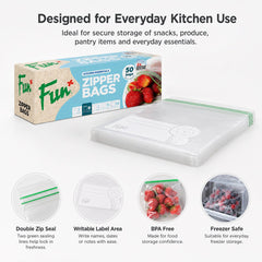 Fun Clear Zipper bags 18.3x23.5cm [50pcs x 1pkt]