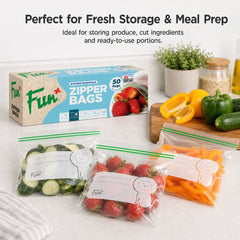 Fun Clear Zipper bags 18.3x23.5cm [50pcs x 1pkt]