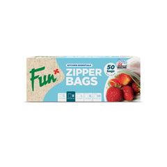 Fun® Clear Zipper bags 18.3x23.5cm [50pcs x 1pkt]