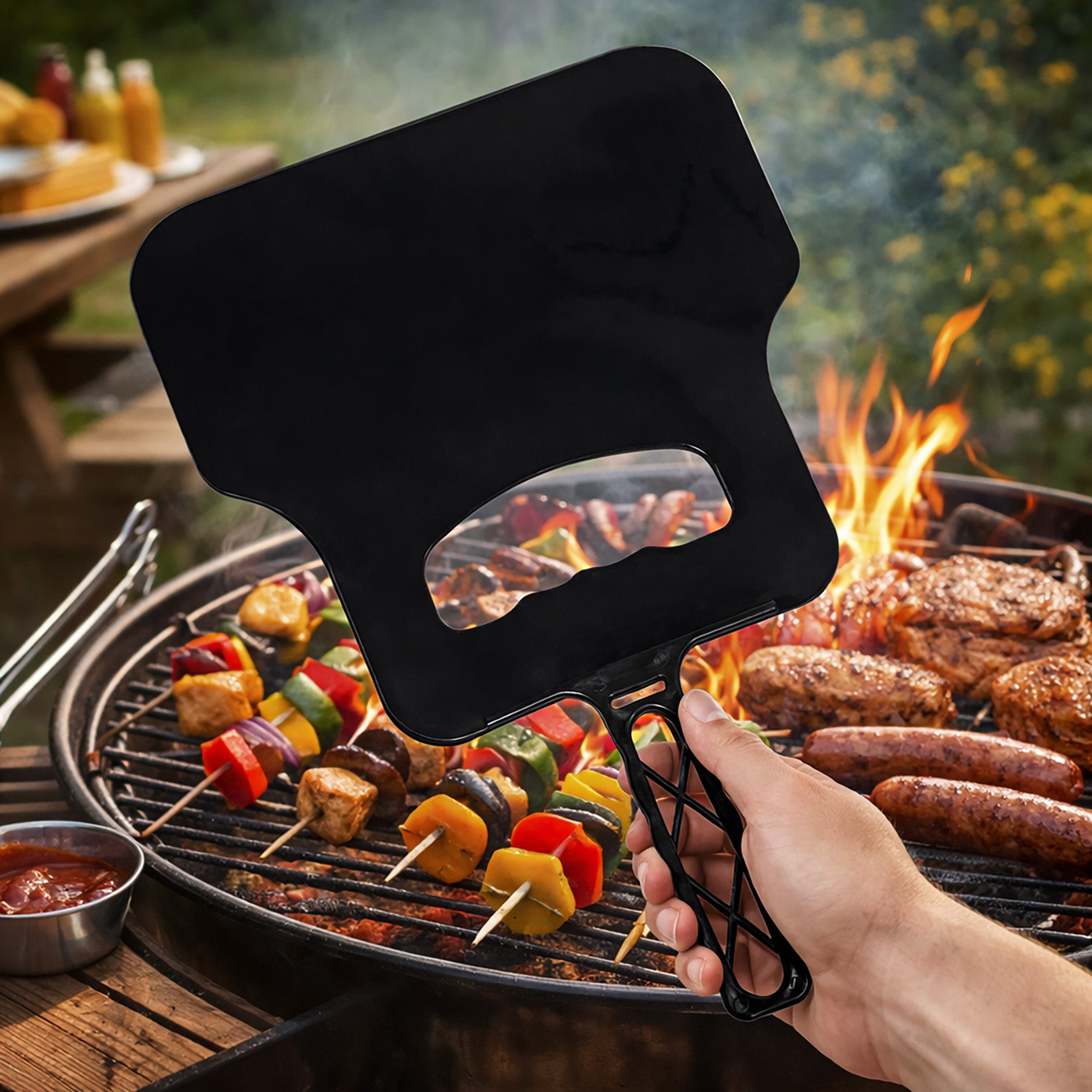 Baya Nar BBQ Fan - Black - 33 x 21 cm [P: 1PC]