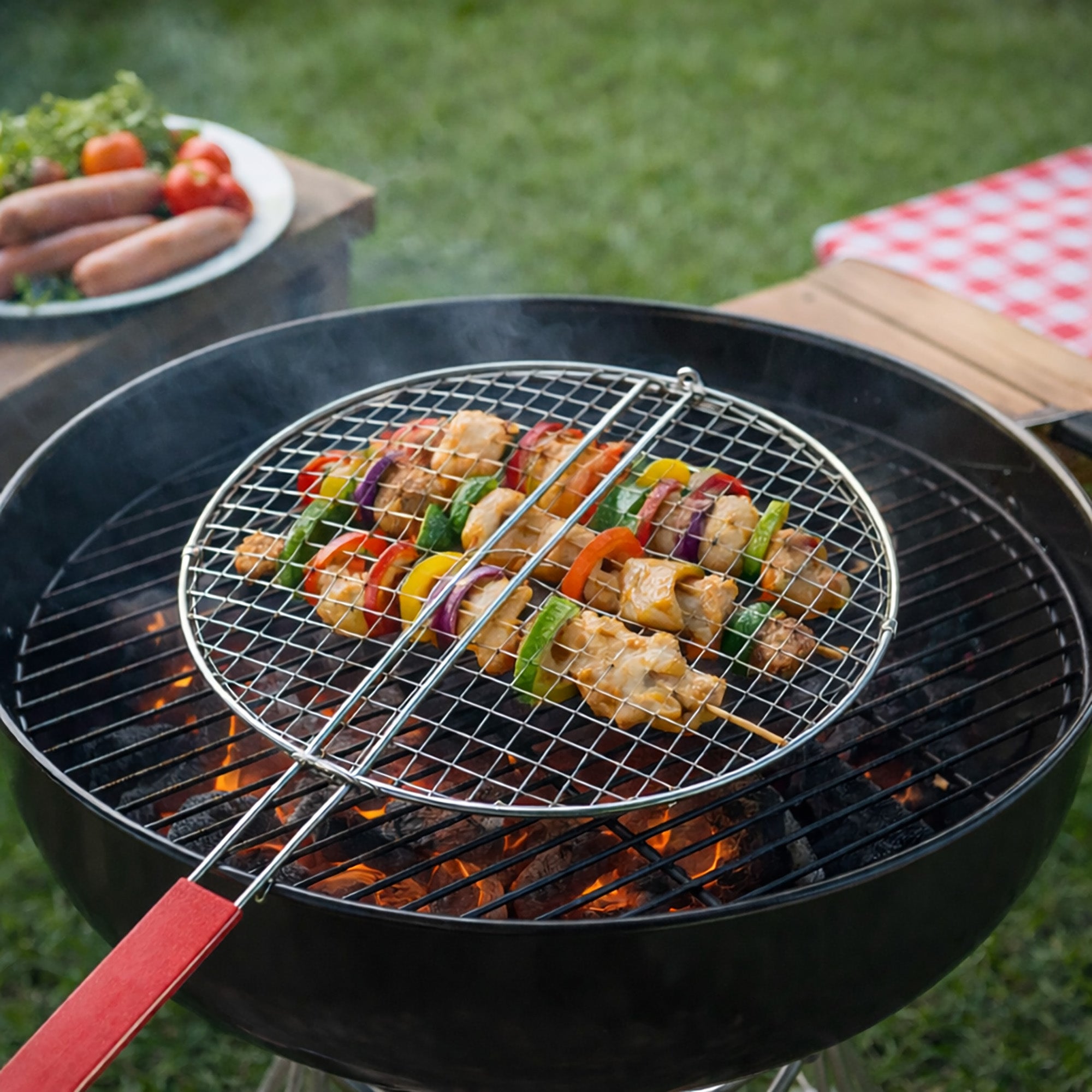 Baya Nar Round BBQ Grill Basket with Handle 30 x 59 cm 1 Piece