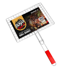 Baya Nar Rectangular BBQ Grill Basket with Handle 35 x 25 x 52 cm 1 Piece
