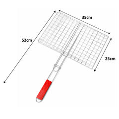 Baya Nar Rectangular BBQ Grill Basket with Handle 35 x 25 x 52 cm 1 Piece
