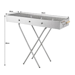 Baya Nar Stainless Steel BBQ Grill with Stand, 78 x 30 x 80 cm 1 Piece
