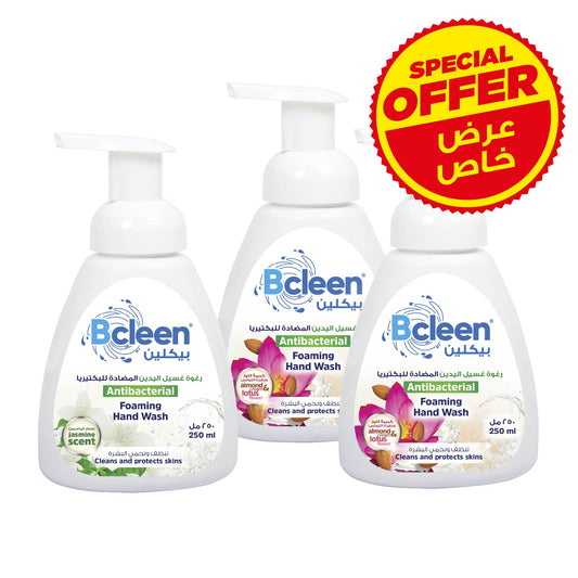 Bcleen® Almond-Lotus and Jasmine Foaming Hand Wash 3 X 250ml