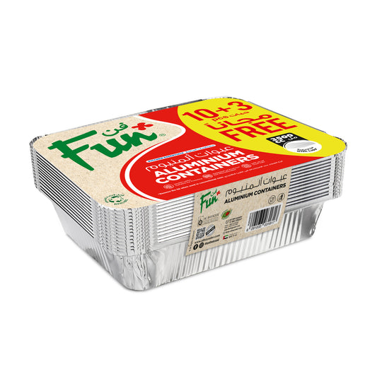 Fun® Aluminium Container with Lid 3500cc 10pcs + 3pcs free