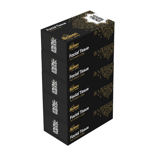 Bcleen® 2-Ply White Facial Tissue 20x20cm x 140 Sheets - Festive Edition [5pkts]