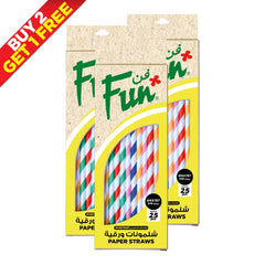 B2G1 - Fun® Paper Straight Assorted Colors Straws 6x197mm [25pcs x 1pkt]