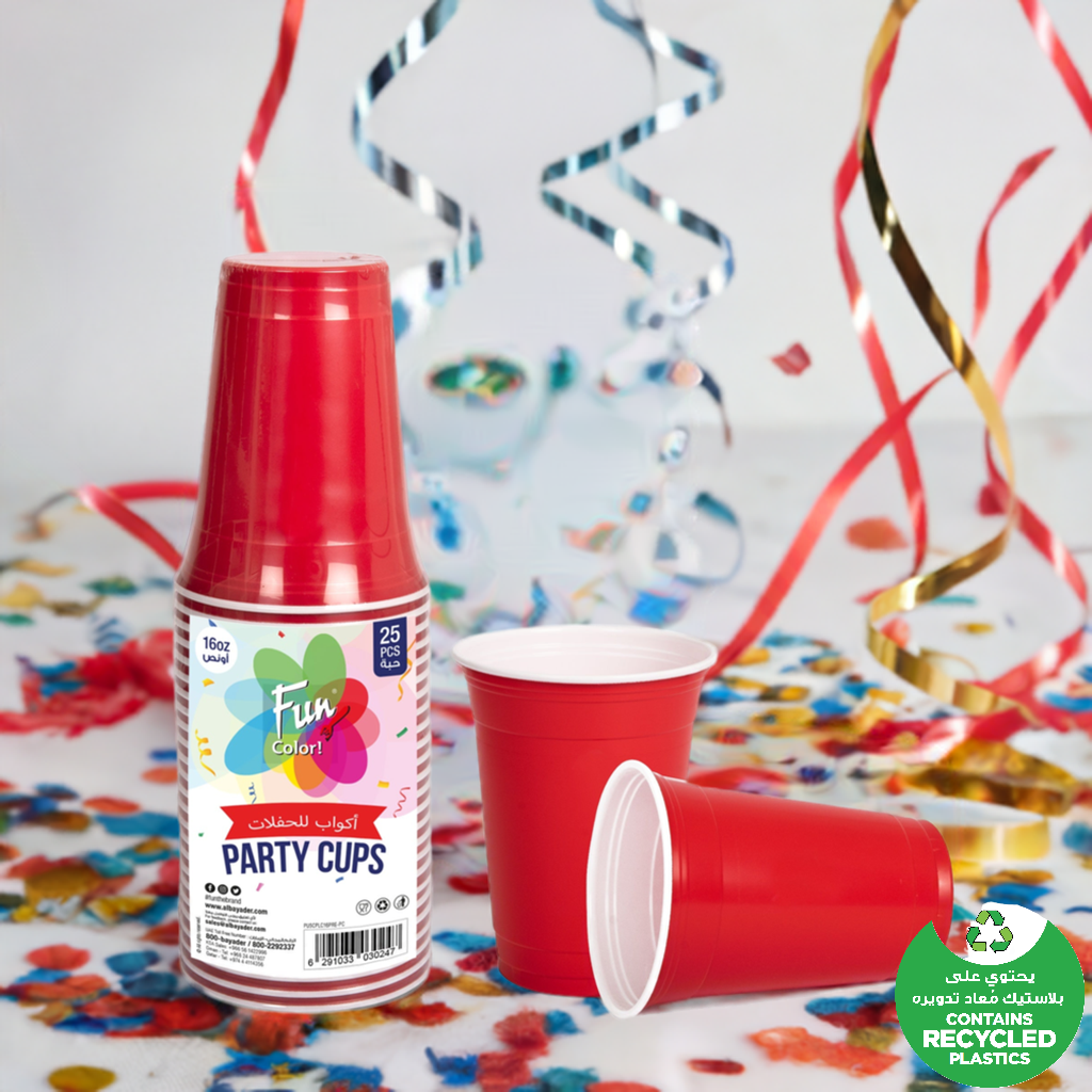 Fun Plastic Red Cups 16oz [25pcs x 1pkt] - CRP