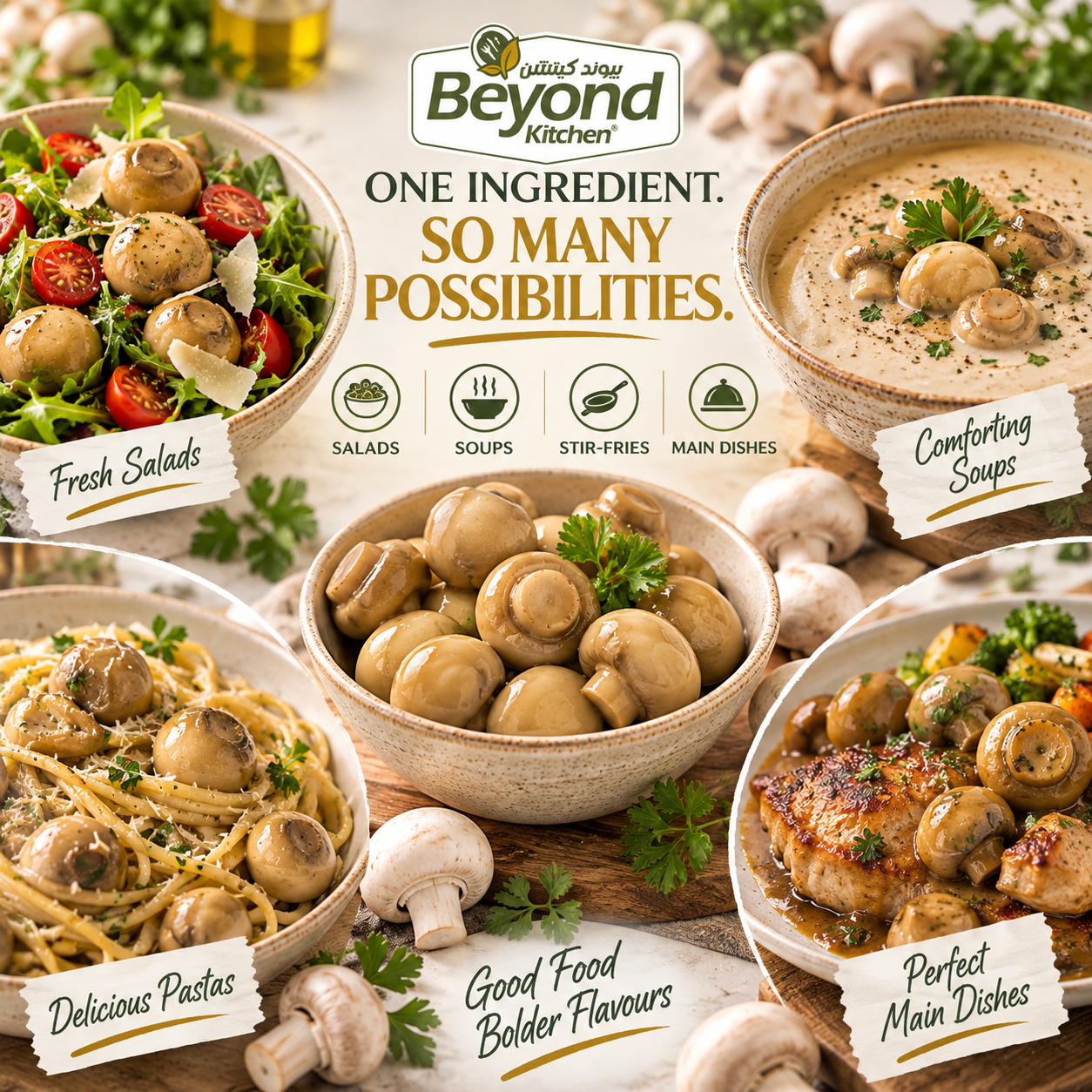 Beyond Kitchen Whole Mushrooms 2500g [1pc]