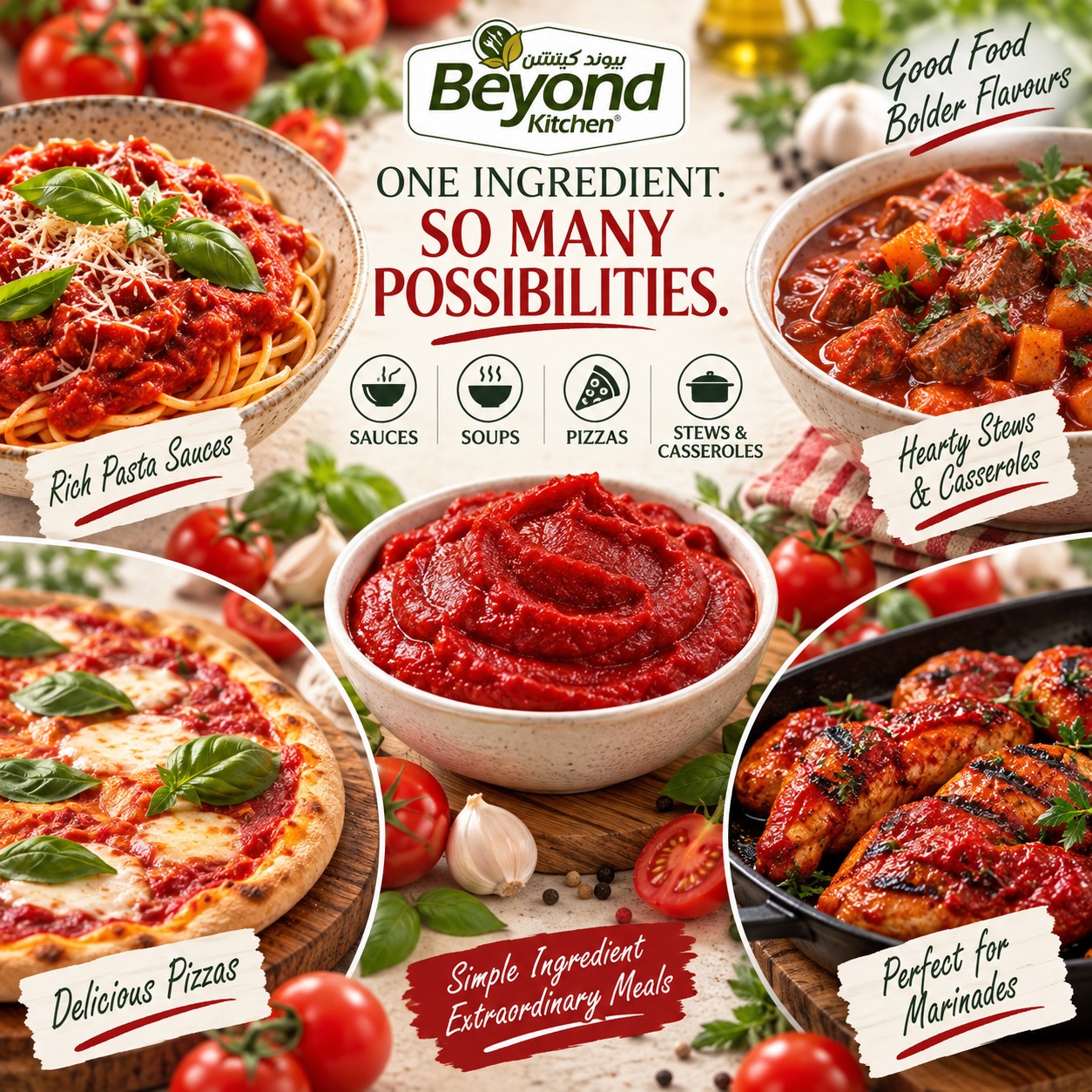 Beyond Kitchen Tomato Paste 800g [1pc]