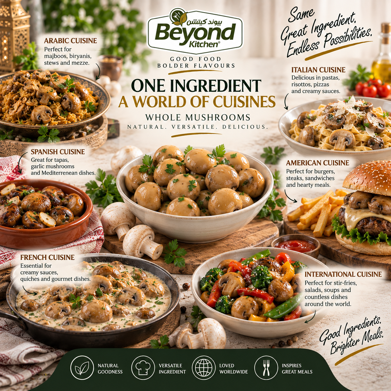 Beyond Kitchen Whole Mushrooms 2500g [1pc]
