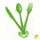 Fun® 2+1Free Bio`d Cutlery Sets – Kiwi Green [18pcs x 3packs]