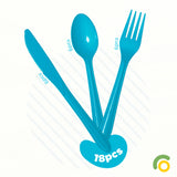 Fun® 2+1Free Bio`d Cutlery Sets – Sky Blue [18pcs x 3packs]