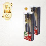 Fun® Plastic Premium Gold Cutlery Set BOGO